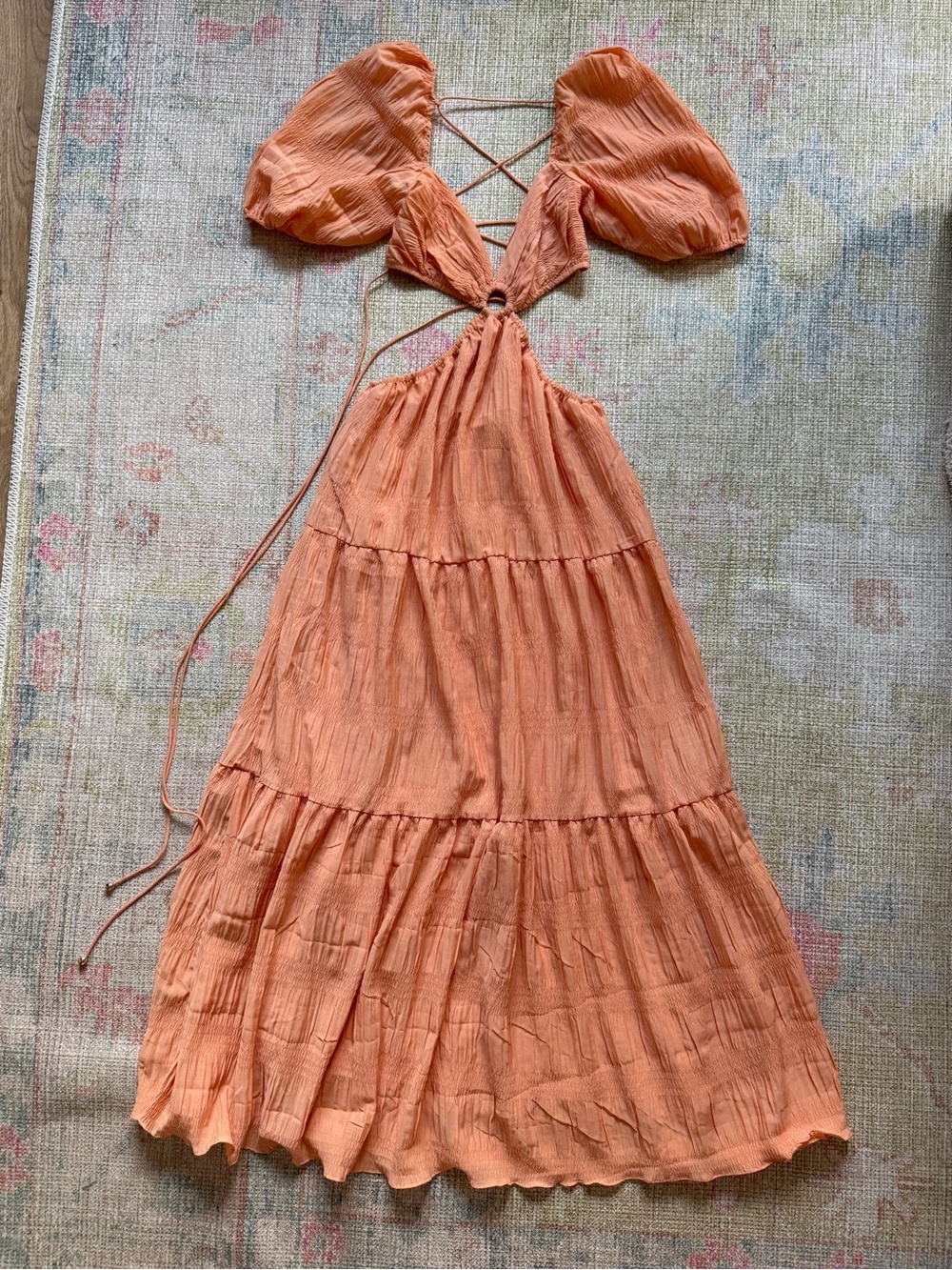 All About May Orange Cutout Maxi Dress – US 4
